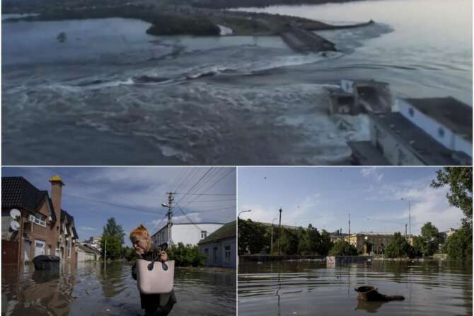 Diga distrutta in Ucraina, Zelensky segnala una “enorme chiazza di petrolio verso il Mar Nero”: 42mila persone a rischio inondazione