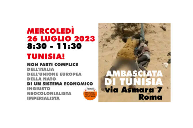 No al migranticidio, a Roma presidio davanti all’ambasciata tunisina