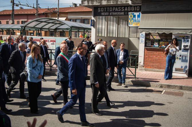 Foto Marco Alpozzi – LaPressecronaca31-08-2023 Brandizzo – Torino Strage di Brandizzo, Mattarella   alla stazione di Brandizzo sul luogo dell’incidenteNella Foto : Sergio Mattarella ( capo dello Stato) ,    Alberto Cirio (presidente regione piemonte) Photo Marco Alpozzi – LaPressenews August 31, -2023 Brandizzo – TurinBrandizzo massacre, Mattarella  at the Brandizzo station at the site of the accidentIn the photo:  Sergio Mattarella (Head of State), Alberto Cirio (President of the Piedmont region)