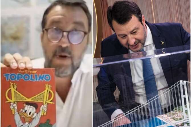 Salvini e la figuraccia sul Ponte sullo Stretto, mostra il “Topolino” del 1982 per celebrarlo (ma finisce male)