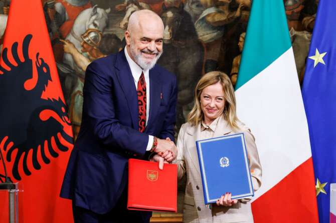 Edi Rama e Giorgia Meloni