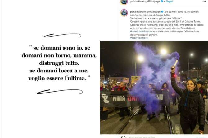 SCREENSHOT DA INSTAGRAM + Foto Stefano Porta/LaPresse 23-11-2023 Milano, Italia – Cronaca – Manifestazione “Passeggiata arrabbiata” lungo i Navigli dell’Associazione non Una di Meno contro i femminicidi e per ricordare Giulia Cecchettin November 23, 2023 Milan, Italy – News – Demonstration “Angry walk” along the Navigli of the non Una di Meno Association against feminicides and to remember Giulia Cecchettin