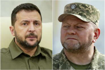 Il presidente ucraino Volodymyr Zelensky e il capo di Stato maggiore Valery Zaluzhny