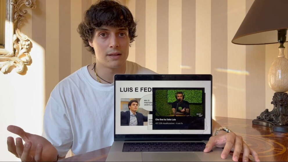 Luis Sal nel video in cui replicava a Fedez dopo la rottura