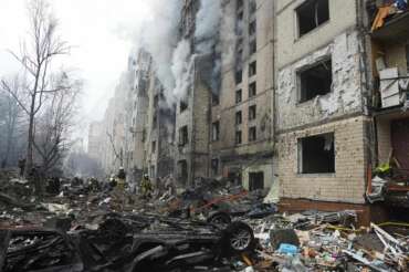 Guerra in Ucraina, bombardamenti a Kiev (foto di repertorio)