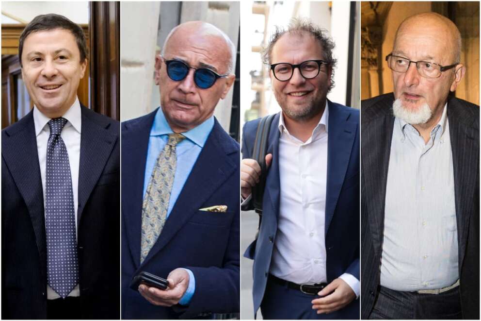Da sinistra: Italo Bocchino Alfredo Romeo, Luca Lotti e Tiziano Renzi