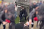 Frame tratti dal video pubblicato online della rissa tra ragazzine a Brescia