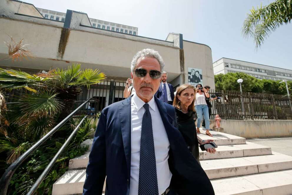 Paul Haggis’ defense lawyer Michele Laforgia leaves after an hearing against Canadian-born film director Paul Haggis at Brindisi law court in southern Italy, Wednesday, June 22, 2022. Haggis has benn heard by prosecutors investigating a woman’s allegations he had sex with her without her consent over the course of two days. Under Italian law, a judge, after hearing arguments from both prosecutors and defense lawyers, will rule on whether Haggis can be set free pending possible additional investigation. (AP Photo/Salvatore Laporta)