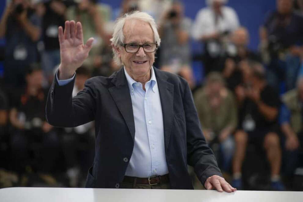 Director Ken Loach poses for photographers at the photo call for the film ‘The Old Oak’ at the 76th international film festival, Cannes, southern France, Saturday, May 27, 2023. (AP Photo/Daniel Cole)