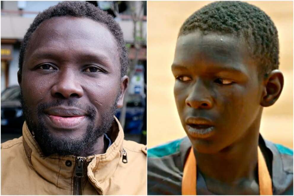 Mamadou Kovassi, 40 anni. La sua storia ha ispirato il film di Matteo Garrone “Io capitano”. A destra un frame del film.