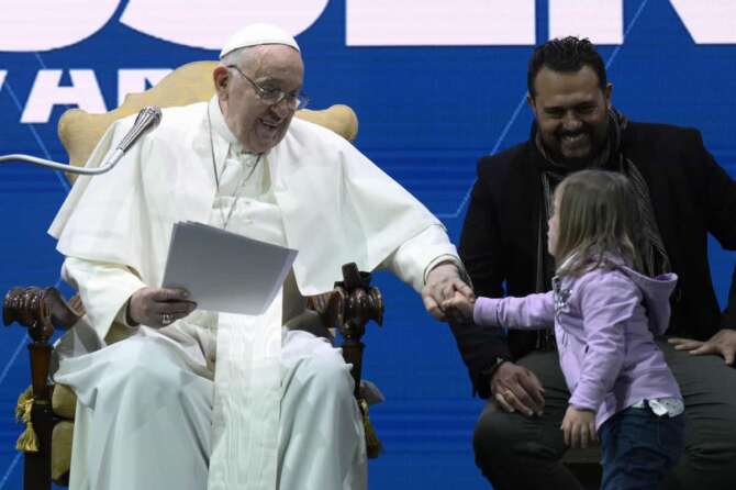 Foto Vatican Media/LaPresse 10-05-2024 Citta’ del Vaticano, Vaticano Cronaca Nella foto : Auditorium di via della Conciliazione – Stati Generali della Natalità DISTRIBUTION FREE OF CHARGE – NOT FOR SALE