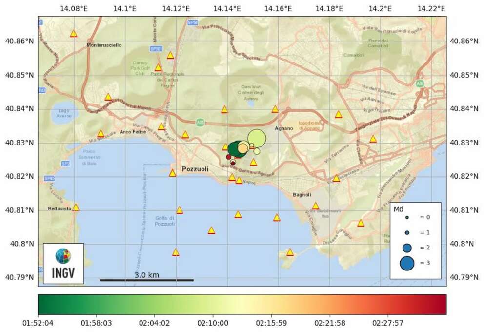 Terremoto nei Campi Flegrei, sciame sismico nella notte: cinque le scosse più forti