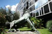 Foto Mauro Scrobogna /LaPresse 15-07-2021 Roma , Italia Cronaca RAI – sede Generale Nella foto: La sede generale Rai di Viale Mazzini con il cavallo di bronzo, opera dello scultore siciliano Francesco Messina, che dal 1966 è comunemente diventato il simbolo dell’azienda Photo Mauro Scrobogna /LaPresse July 15, 2021  Rome, Italy News RAI – headquarters In the photo: The Rai headquarters in Viale Mazzini with the bronze horse, the work of the Sicilian sculptor Francesco Messina, who since 1966 has commonly become the symbol of the company