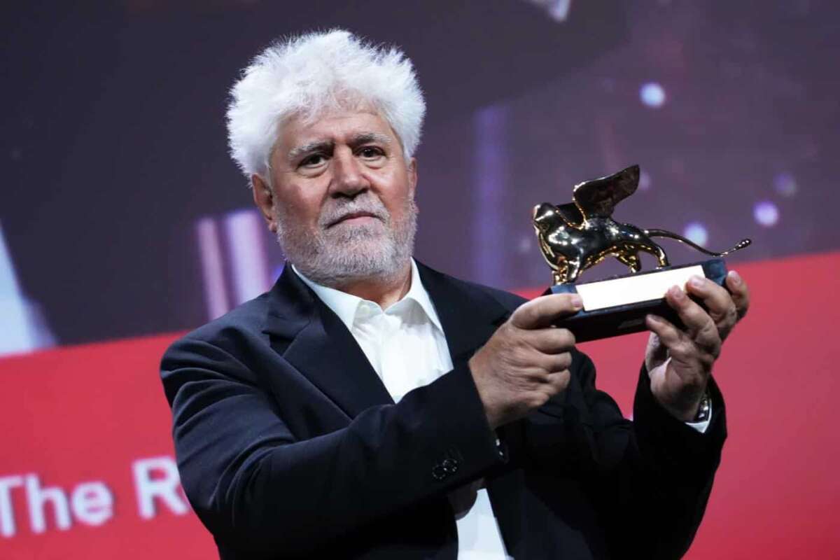 Pedro Almodovar receive the Gold Lion for the movie The room next door at the 81st Venice International Film Festival on September 07, 2024 in Venice, Italy.(Photo by Gian Mattia D’Alberto/LaPresse)