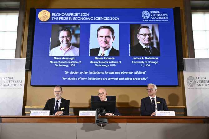 Daron Acemoglu, Simon Johnson e James Robinson insigniti al Premio Nobel 2024 per l’Economia