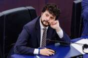 Brando Benifei durante la seduta plenaria del Parlamento europeo a Strasburgo, Martedì, 16 Luglio 2024 (Foto Roberto Monaldo / LaPresse)