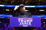 Elon Musk speaks before Republican presidential nominee former President Donald Trump at a campaign rally at Madison Square Garden, Sunday, Oct. 27, 2024, in New York. (AP Photo/Alex Brandon) Associated Press/LaPresse