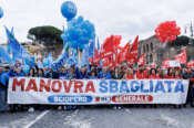 Un momento della manifestazione organizzata da Cgil e Uil in occasione dello sciopero generale contro la legge di Bilancio, Roma, Venerdì, 29 Novembre 2024 (Foto Roberto Monaldo / LaPresse)

A moment of the demonstration organized by the Cgil and Uil unions against the Budget law, Rome, Friday, November 29, 2024 (Photo by Roberto Monaldo / LaPresse)