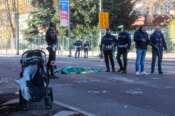 Investimento mortale di una mamma con due bambini in passeggino sulle strisce pedonali in Viale Renato Serra angolo Viale De Gasperi – Milano, Italia – Mercoledì, 11 Dicembre 2024 (foto Stefano Porta / LaPresse) Fatal collision of a mother with two children in a stroller on the pedestrian crossing in Viale Renato Serra on the corner of Viale De Gasperi – Milan, Italy- Wednesday, 11 December 2024 (photo Stefano Porta / LaPresse)